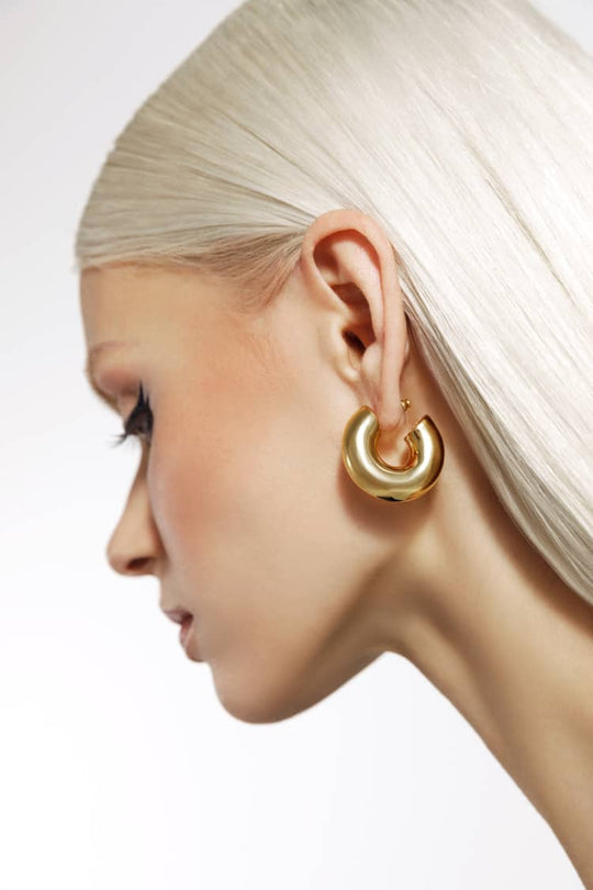 boucles d'oreilles épaisses en or