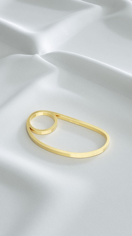 MAM® FR-Ring-Bague et bracelet 3 doigts en or-17.35 mm--